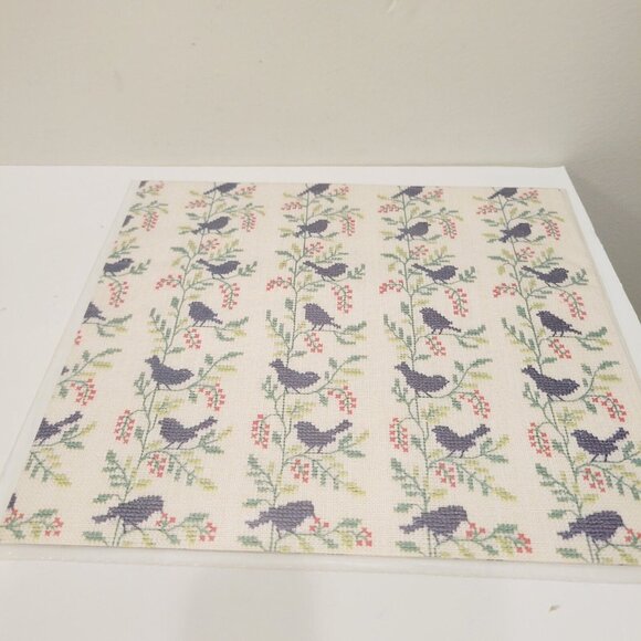 Vtg Embroidered Bell Pull Blue Bird Danish Floral Themed Gift Wrapping Paper - Picture 5 of 5